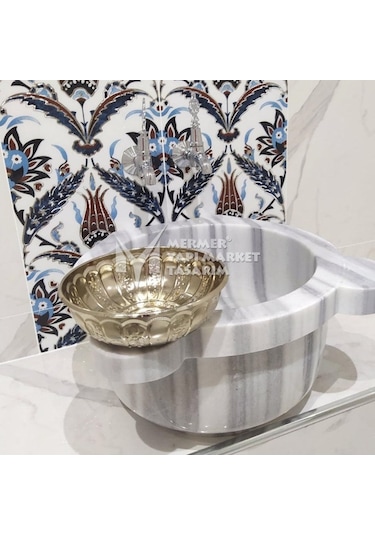 Marmara Pijamalı Düz Mermer Kurna