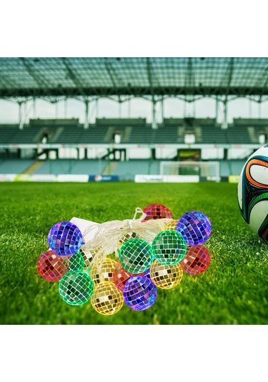 Kosona 1.8m 10 Led Renkli Sürekli Aydınlatma Prizmatik Top Işık Zinciri Aa Pil Gereklidir