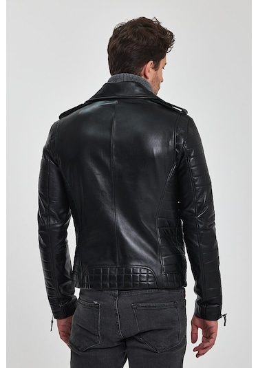 Roberto Siyah Deri Mont 001