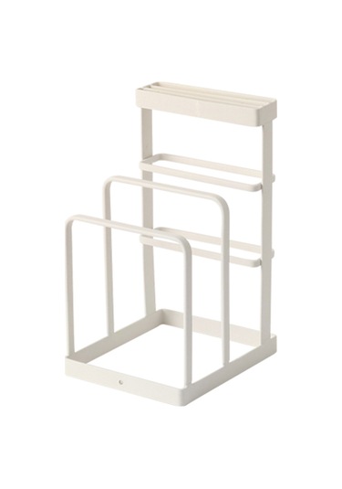 Wezone Beyaz Demir Bıçaklık - Mutfak Çelik Bıçak Tutucu, Kağıt Havlu Ve Tava Kapağı İçin Suyu Çeken Dolap Beyaz