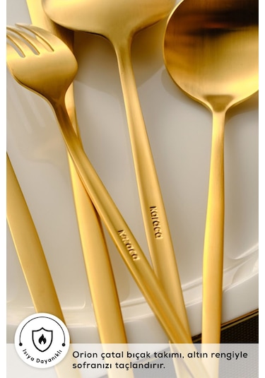 Karaca  Orion Mat Gold 12 Kişilik 60 Parça Çatal Kaşık Bıçak Takımı