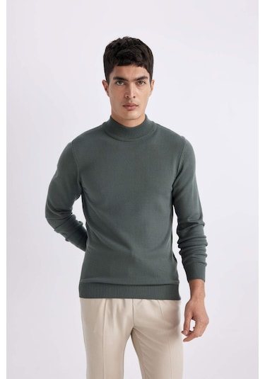 DeFacto Slim Fit Dar Kesim Yarım Balıkçı Yaka Basic Düz Triko Kazak R1127AZ24SPKH412 DeFacto Slim Fit Dar Kesim Yarım Balıkçı Yaka Basic Düz Triko Kazak R1127AZ24SPKH412