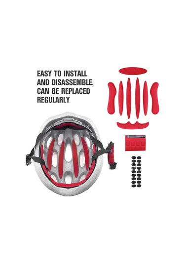 Geeroyoo Kask İç Fırçasını Tam Seti: Sponge Malzeme, Jip Ve Bisiklet Kaskları İçin Evrensel, Gri Renk, Makyajlı Çene Yastığı Ve Tutucuları Dahil Gri