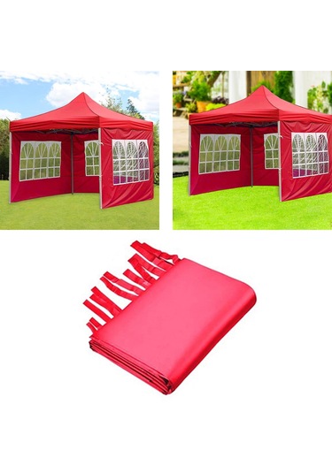 Suntek 1x Gazebos Çadır 3x2m Kamp Açık Gölgelik Mesh Yan Kırmızı