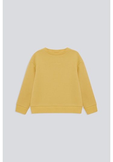 Kids Boy Nakışlı Sweatshirt Sarı