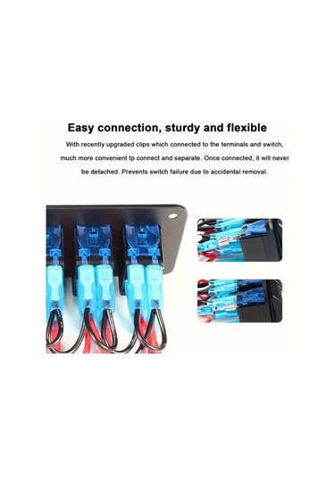 Xuweiwei 6 Haneli Mavi Işıkla 6 Pozisyonlu Rocker Anahtar Paneli Araba Karavan Yat Off-road Arac İçin