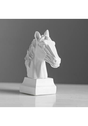 Opulentliving At Kafası Heykeli Masaüstü Dekorasyon Reçine Heykel S