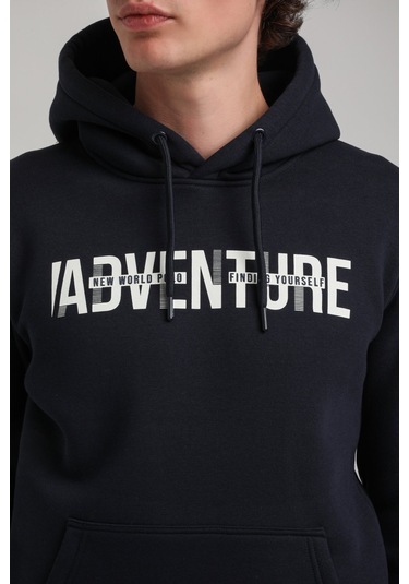 Kapüşonlu Lacivert Slim Fit Hoodie 23fwm64047 Lacivert