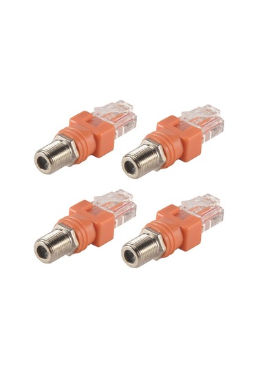 Koaksiyel Ethernet Adaptörü, 4 Paket Koaksiyel Rf F Dişi - Rj45 Erkek Dönüştürücü, Hat Test Cihazı İçin