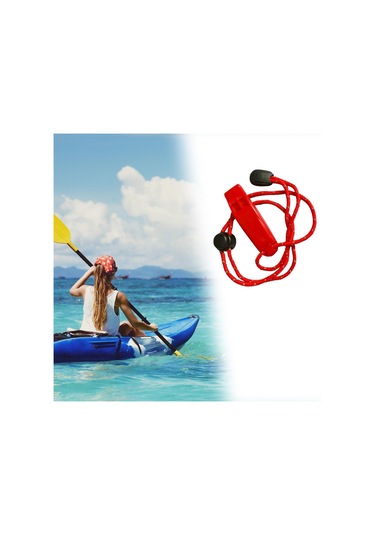 Suntek İpli Düdük Boyunluklu Yumuşak Anahtarlık Açık Hava Kırmızı