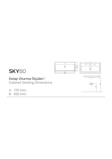 Karen Banyo Sky 80 CM Dolap Uyumlu Seramik Lavabo