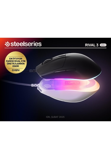 Steelseries Rival 3 Gen 2 Rgb Kablolu Gaming Mouse Siyah Diğer