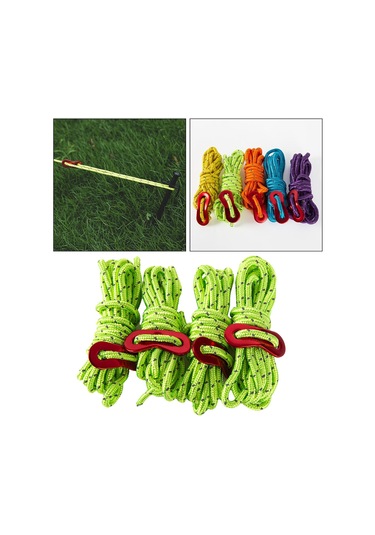 Suntek 4 Adet 6.65ft Gezi Yansıtıcı Naylon Kordon Çadır Yeşil