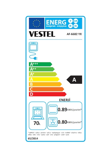 Vestel AF 6682 YX 70 LT Ankastre Fırın