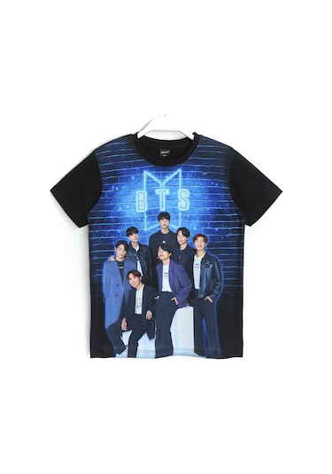 Bts K-pop Grubu 3d Baskılı Kız Çocuk T-shirt Siyah