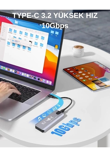 Bluesery USB 3.1 Type-C To Pcıe Express Nvme SSD M.2 M-Key M&b-Key Hard Disk Kutusu