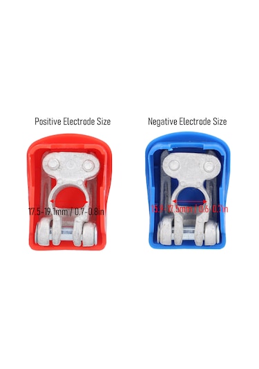 Suofeng Otomatik Ve Gemi Aküleri İçin Hızlı Montajlı Bakır Terminal Klipsi, 3 Saniyede Montaj, 17-19mm Pozitif/15-17mm Negatif, Şarj Ve Depolama İçin Uygun Kırmızı+mavi Kapaklı 2 Adet
