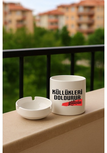 Porselen Baskılı Küllük - Gülüşün