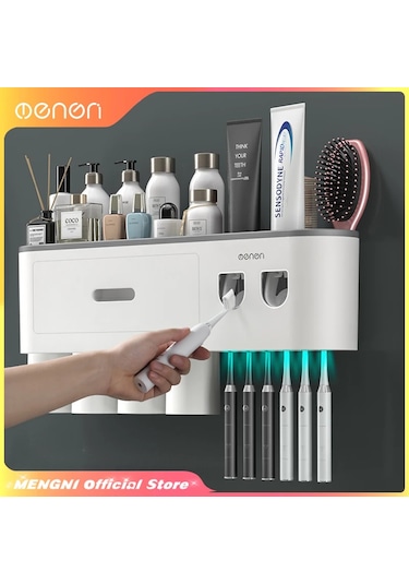 -manyetik Adsorpsiyon Ters Diş Fırçası Tutucu Duvar-otomatik Diş Beyaz