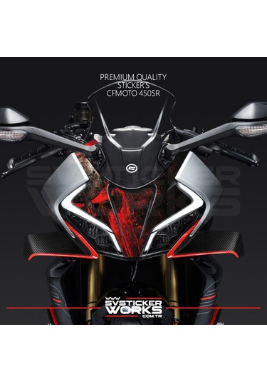 Cfmoto 450sr Sticker Ön Kafa Kaplama Modeli Hazır Kit Punisher Desen Kaplama