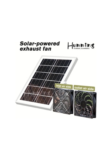Xuweiwei 1 Adet Güneş Paneli + 1 Adet Vantilatör Güneş Fan Kiti Tavuk Kümesi Ve Sera Ventilasyonu İçin Solar Egzoz Fanı