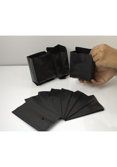 50 Adet Fide Poşeti 9X15 Cm Körüklü Fide Torbası Fidan Poşeti