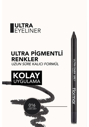 Flormar Koyu Gri Göz Kalemi Ultra Dark Grey Eyeliner