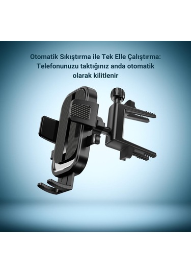 Polham Yuvarlak Havalandırma Uyumlu Araç İçi Telefon Tutucu, Sarsılmaz, Titremez, Mercedes, Audi Uym