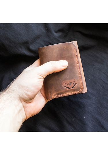 Craft And Luna El Yapımı Hakiki Deri Cüzdan Tria Taba