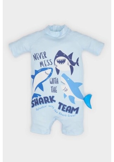 DeFacto Erkek Bebek Köpek Balığı Desenli Mayo E3356A525SMBE343 Mavi