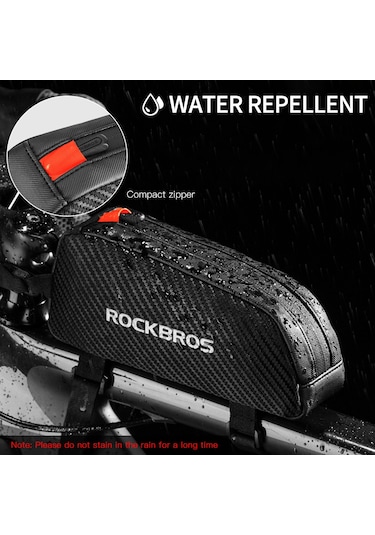 Jeemson Bisiklet Ön Çerçeve Çantası - Su Geçirmez, Dayanıklı, 1l Kapasiteli Siyah