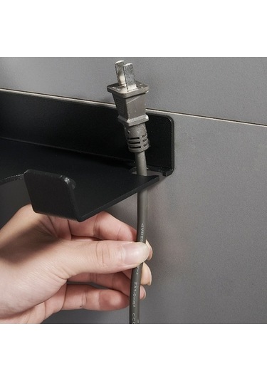 Wondernest Saç Kurutma Rafı, Duvara Monte Makinesi Lichen Depolama Banyo Ab Siyah