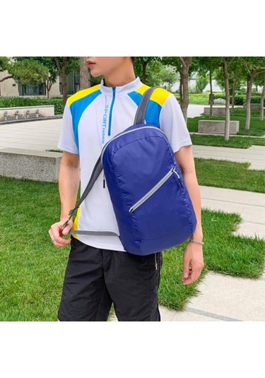 Siyah Taşınabilir Katlanabilir Seyahat Sırt Çantası Hafif Spor Sırt Çantası Çok Fonksiyonlu Açık Dağcılık Çantası Unisex Su Geçirmez Sırt Çantası Siyah