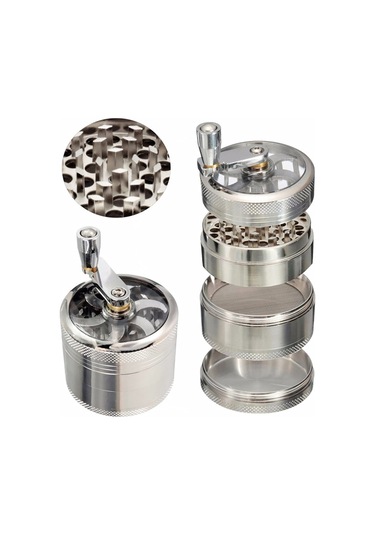 Jialan Çevirme Kranklı Ot Değirmeni, Metal Bitkiler Öğütücü, 4