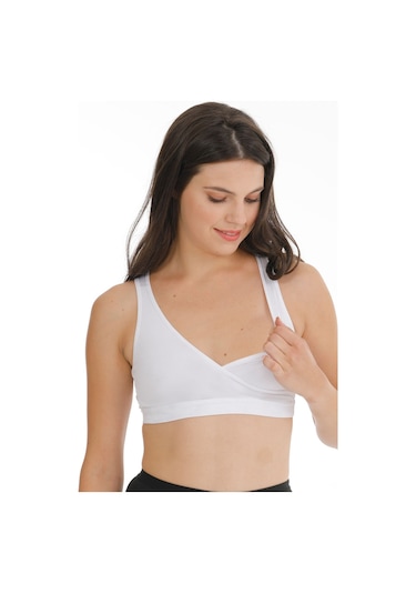 Par Lingerie Hamile Emzirme Büstiyeri Sporcu Beyaz