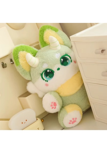 Yeşil Ejder Peluş Oyuncak Uyku Arkadaşı 35cm Yeni Stil Anime Bebek Ejderha Oyuncak Serisi