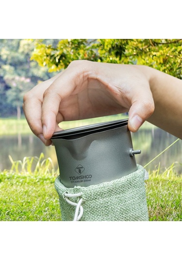 Tomshoo Titanyum Çay Kupa Çay Süzgeçli Açık Kamp Titanyum Y28369 Gümüş