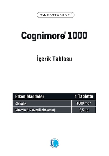 Cognimore 1000 Mg Sitikolin 30 Tablet