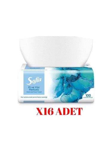 Sofia El Yüz Havlusu 100'lü X16 Paket