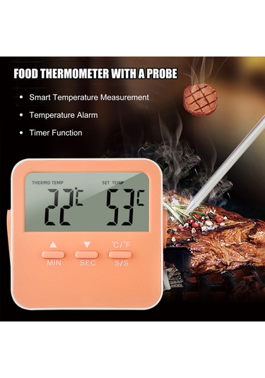 Vkemall Tp12 Yeşil Yüksek Hassasiyetli Zamanlayıcılı Isı Sicaklığı Alarm Termometresi 0-250 C