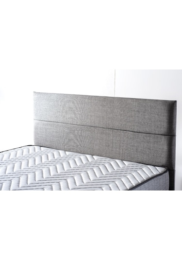 Nironyatak Silver Tek Kişilik Yatak Başlığı - 100 Cm Gri Keten Kumaş Başlık