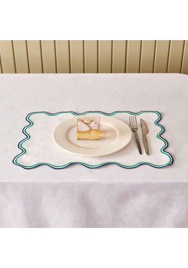 Evidea Soft Nonna Amerikan Servis - Yeşil / Mavi - 30x50 Cm Yeşil / Mavi Yeşil - Mavi