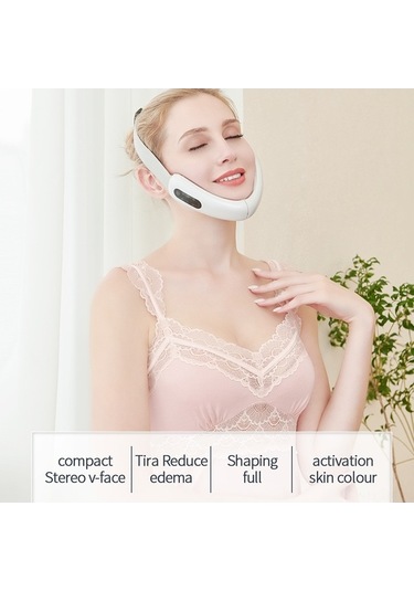 Artfulabode Yüz V-yüz Ve Terapi Sıkılaştırma Şekillendirici Mikroakım, Masaj Led Isıtmalı Geeroyoo Cihazı: Beyaz Pz Beyaz