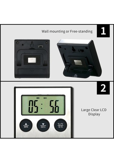 Dancemonkey Dijital Termometre Mutfak Izgara Gıda Derece Alarmlı 250 C Iq Lcd