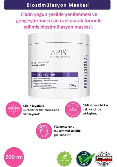 Apis Natural Exosomes Pro Biostimulating Algae Yosun Maskesi 200 G