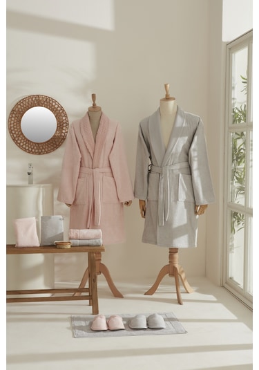 Karaca Home Foster 9 Parça Aile Banyo Seti Dantelli Pudra-gri Pudra - Gri