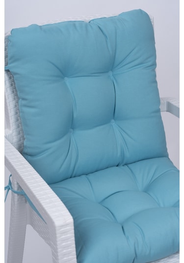 Altınpamuk Neva Pofidik Arkalıklı Özel Dikiş Sandalye Minderi Turkuaz