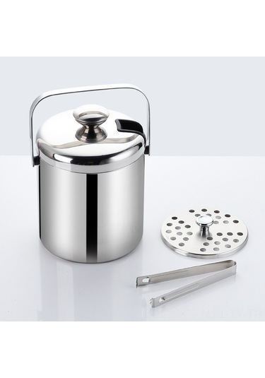 Teltree 304 Çelik İçten Kapaklı 1.3l Çift Katlı Buzluk, Taşınabilir El Tuttuğu İle Şampanya/sekerleme, Otel Ve Partiler İçin Diğer