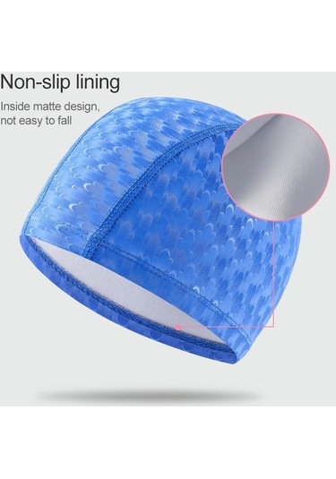 Dm Yetişkin Hilal Pu Su Geçirmez Yüzme Şapkası Rahat Kulaklıklı Siyah Siyah