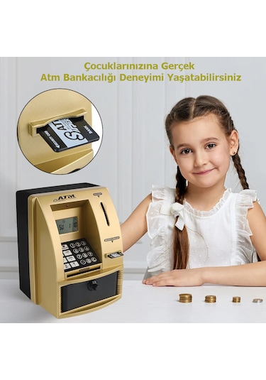 Monozone Şifreli Kumbara Atm Şekilli Eğitici Hesap Makinesi  Sesli